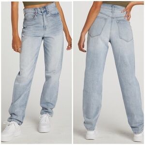 RSQ 90s Jean High Rise Straight Leg Light Wash Mom Rigid Denim Sz 28